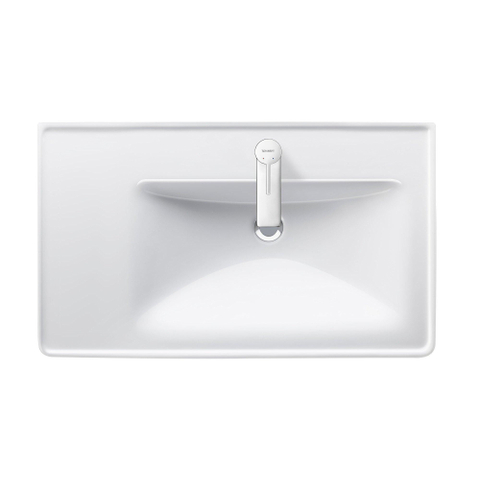 Duravit D-neo Wastafel - met waskom rechts - met kraangat - met overloop - 80x48cm - met wondergliss - wit SW640466