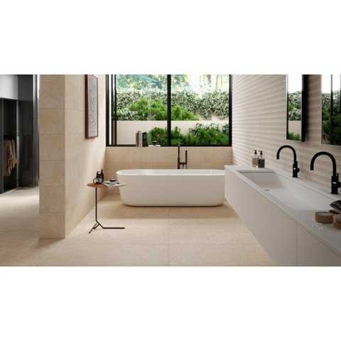ÉCHANTILLON Ceralto Fragmenta Craft Carreau mural 30x90cm 10mm rectifié R10 pâte blanche Arena SW913312