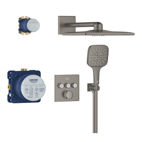 Grohe Grohtherm Smartcontrol Perfect Douche pluie - complète - Hard graphite brossé SW1077371