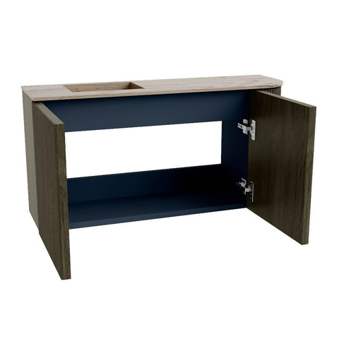 Mondiaz JOYA-DLUX 81.6cm meuble de toilette - arrondi droit couleur Shadow - Vasque FAYE position Gauche 1 trou de robinet couleur Arena. SW1424831