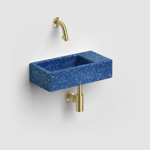 Clou Mini Suk siphon de lavabo doré brossé PVD pour petits lave-mains SW799377