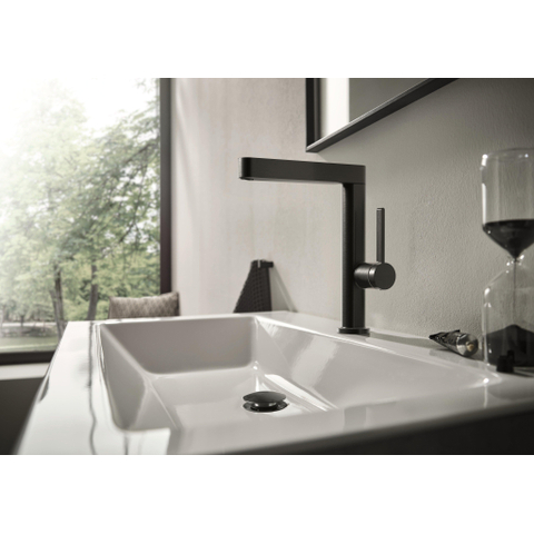 HansgroheFinoriseéngreeps wastafelmengkraan 230 draaibare uitloop met afvoerplugBrushed Black Chrome SW1388395