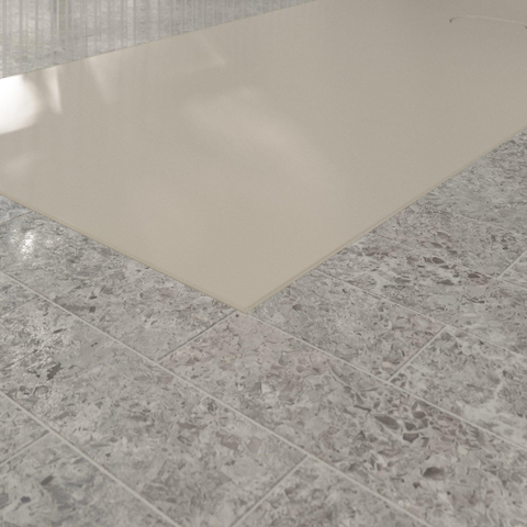 Villeroy & Boch Ecora douchebak - 180x80x4.5cm - afvoer korte zijde - almond (beige) SW1558969