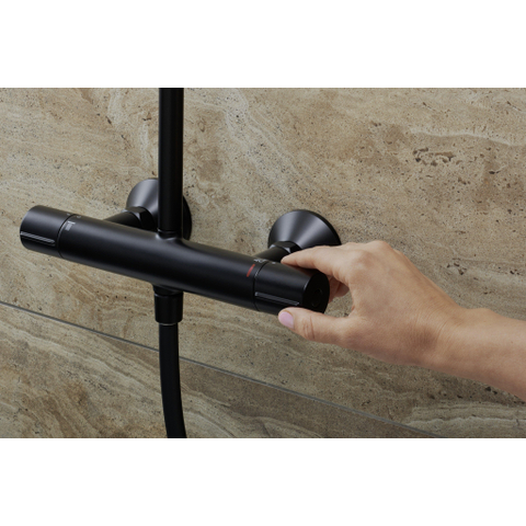 Hansgrohe Vernis Blend - 240 - 1jet - showerpipe - met thermostaat - mat zwart SW803227