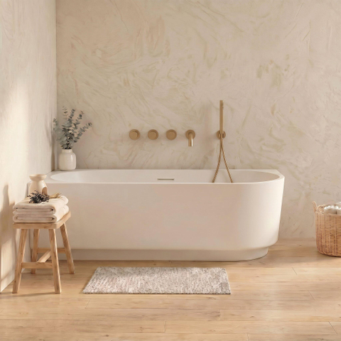 ZEZA Pure half vrijstaand hoekbad - links - 150x75x58cm - acryl - glans wit SW962854