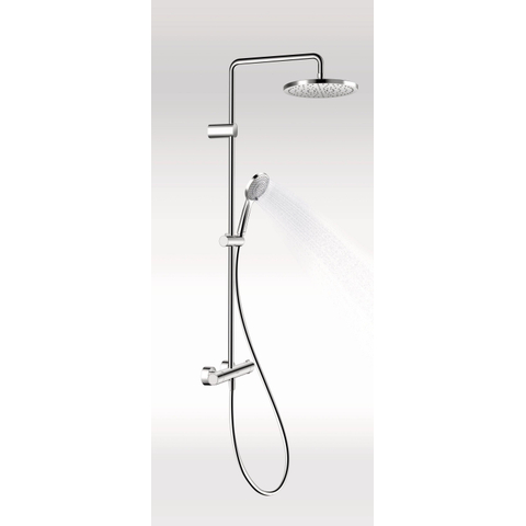 Duravit Shower systems Douchesysteem - met douchekraan - thermostatisch - met koppelingenHOH=15cm - met hoofddouch - glans chroom SW962518