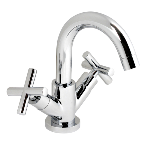 Plieger Cross robinet de lavabo avec bec haut orientable avec poignées en croix chrome SW243170