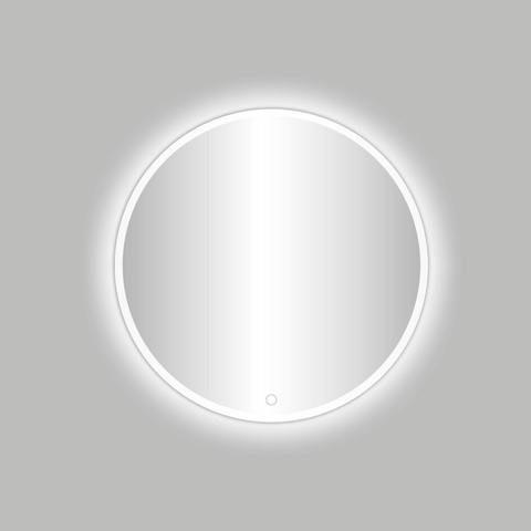 Best Design White Venise Miroir avec éclairage LED rond 80cm Blanc mat SW374587