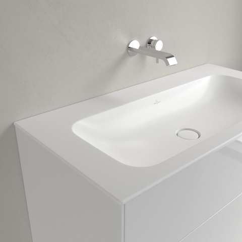 Villeroy & Boch finion meubelwastafel - 100x50 - zonder kraangat - zonder overloop stonewhite CeramicPlus - Stone White (mat wit) SW209389