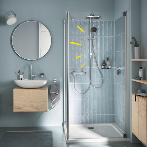 Grohe Vitalio Comfort 250 ensemble de douche pluie apparent – sans robinet – douche de tête 25 x 25 cm – barre de douche 60 cm – chrome SW1028266