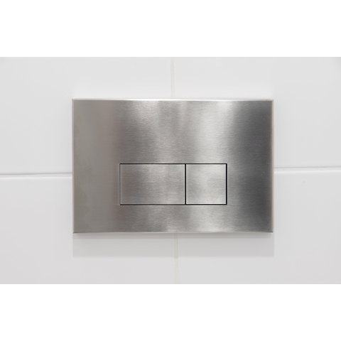 Geberit Bâti-support encastrable - UP320 - plaque de commande QeramiQ metal - DualFlush - boutons rectangulaires - Steel SW976082