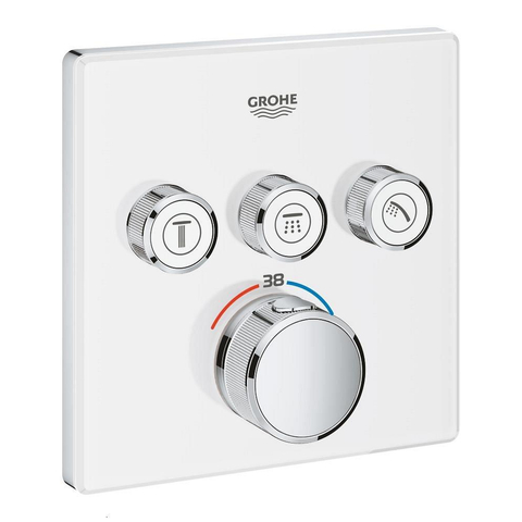 GROHE Smartcontrol Partie de finition pour robinet de douche encastrable thermostatique avec inverseur 3 voies carré blanc SW104931