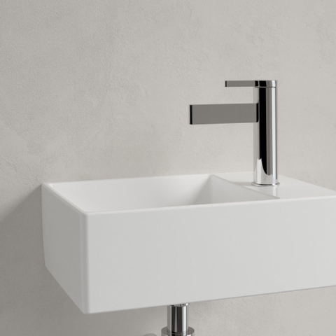 Villeroy & Boch memento 2.0 fontein - 40x26cm - 1 kraangat - zonder overloop CeramicPlus - White Alpine (glans wit) SW336036