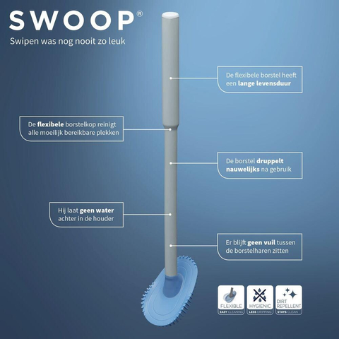 Tiger Tess Toiletborstelhouder vrijstaand met Swoop® borstel flexibel Wit Lichtgrijs SW877651