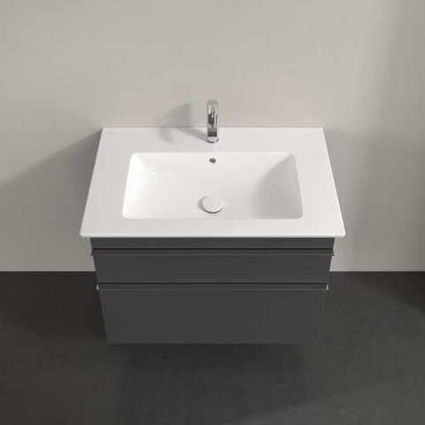 Villeroy & Boch venticello wastafelonderkast - 75.3x59cm 2x lade - glans grijs GA52688