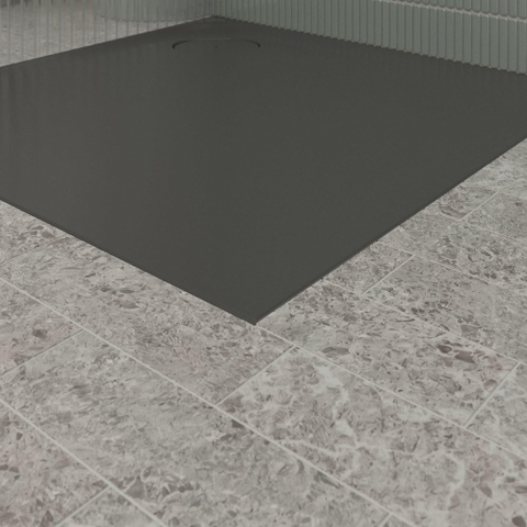 Villeroy & Boch Ecora douchebak - 90x90x3.5cm - hoekafvoer - anthracite (antraciet) SW1558874