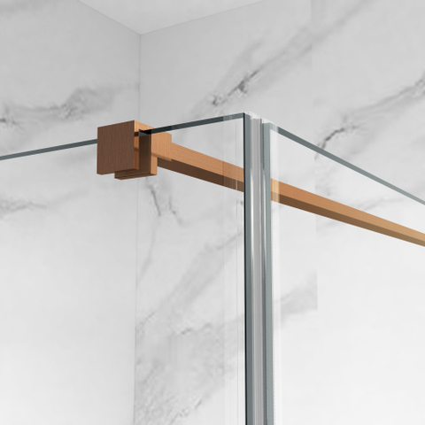 Fortifura Galeria Douchecabine - 100x80x200 - Profiel - veiligheidsglas - antikalk - PVD - geborsteld koper SW1224382