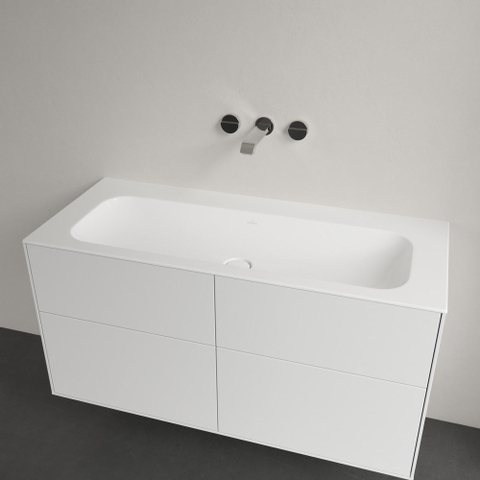 Villeroy & Boch finion meubelwastafel - 120x50cm - zonder kraangat - zonder overloop CeramicPlus - White Alpine (glans wit) SW209392