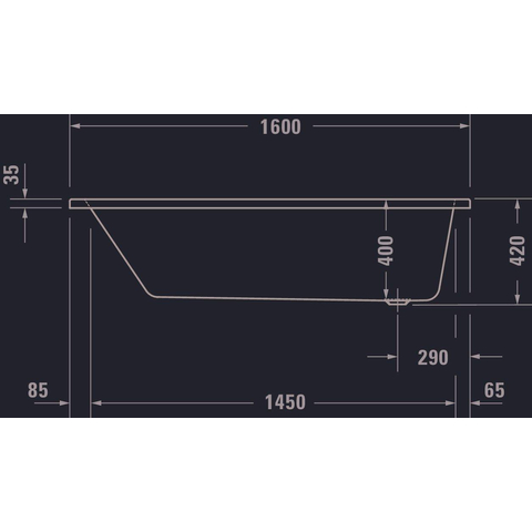 Duravit No.1 Inbouwbad - 160x70cm acryl - glans wit SW723794