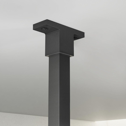 Fortifura Galeria Douche à l'italienne - 100x200cm - Clair - Bras plafond - Gunmetal brossé (anthracite) SW957335