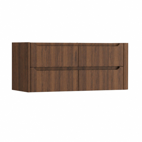 H&R Badmeubelen Juice Wastafelonderkast - 120x45x50cm - rechterhoek afgerond - 4 lades - geïntegreerde greep - dark oak SW1570848