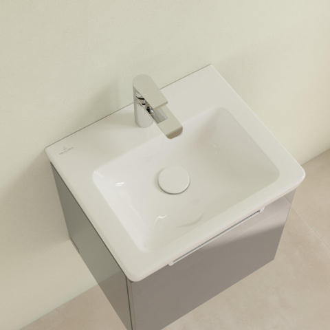 Villeroy & Boch Subway 2.0 meubelfontein - 45x37cm - met kraangat - met overloop CeramicPlus - White Alpine (glans wit) 1024440
