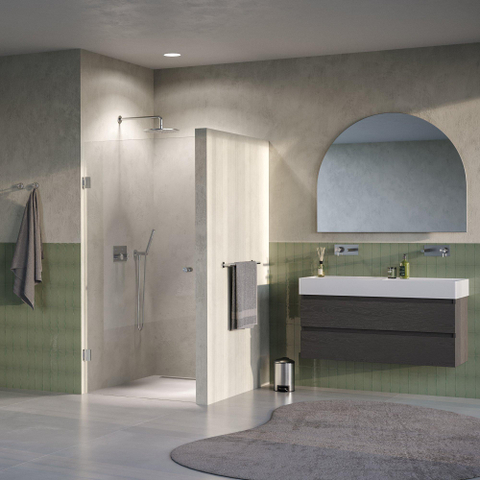 BRAUER Void Carving porte de douche - 100x200cm - porte pivotante - PVD - inox brossé SW1418144