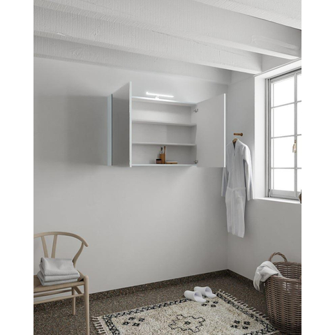 Mondiaz CUBB spiegelkast – 100x70x18 cm – 2 deuren – Clay (lichtblauw/grijs) SW410521