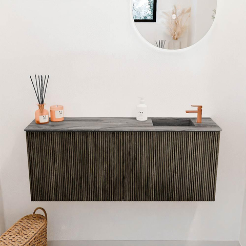 Mondiaz JOYA-DLUX 100cm toiletmeubel - kleur Shadow - Wastafel FAYE positie Rechts 1 kraangat kleur Sombra. SW1425209