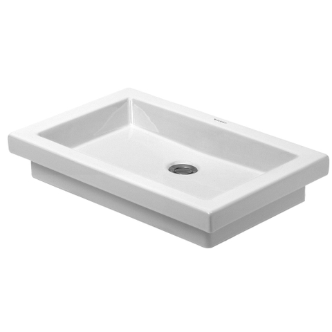Duravit 2nd floor Opbouwwastafel - zonder overloop - zonder kraanvlak - 58x41.5cm - met wondergliss - wit 0290364