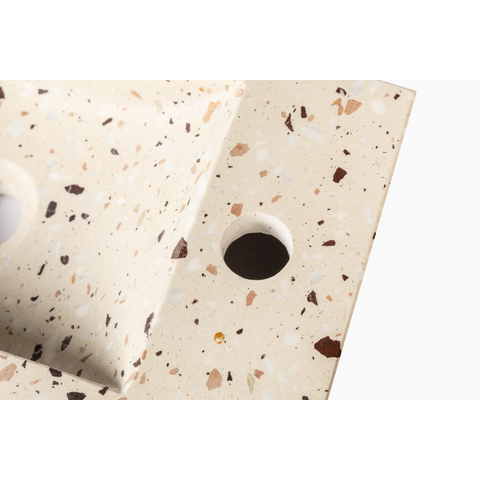 Saniclass Chaci Toiletmeubelset - 40x65cm - 1 deur - 1 kraangat - rechts - fontein terrazzo - mat zwart SW1482368