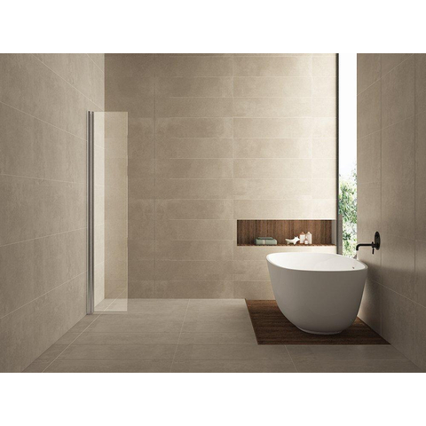 Wiesbaden Comfort Zijwand draaibaar - met muurprofiel - 40x200cm - 10mm - nano helder glas - chroom SW95475