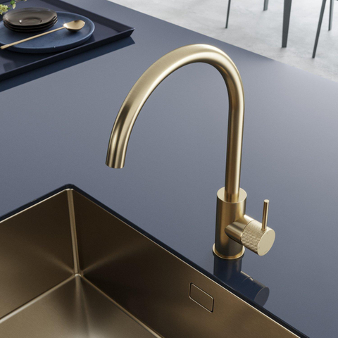 Hotbath Cobber X mitigeur de cuisine avec bec pivotant laiton brossé PVD SW440647