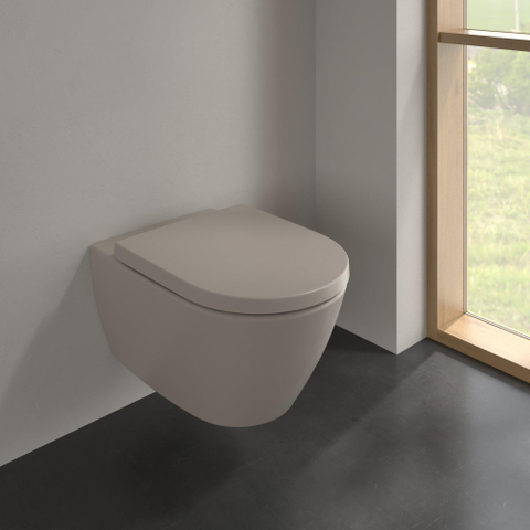 Villeroy & Boch Subway 2.0 diepspoelcloset - zonder spoelrand - 56x37x36.5cm - mat almond (beige) SW762359