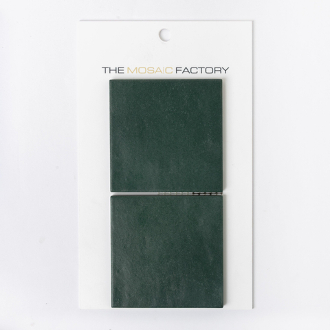 ÉCHANTILLON The Mosaic Factory Kasba Carrelage mosaïque - 9.7x9.7x0.65cm - Carrelage sol et mural - pour intérieur et extérieur carré - porcelaine Mat Forest Green SW862310