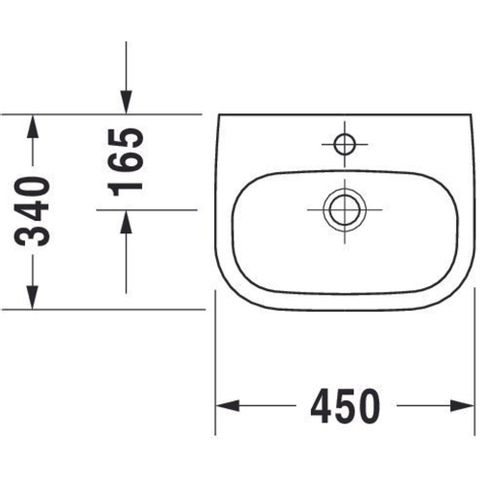 Duravit D-code fontein 45 cm. wit 0315110