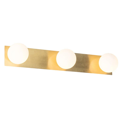 QAZQA Cederic wandlamp 48x8x10.4cm - 3 lichts - IP44 - geborsteld messing (goud) SW1187223