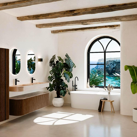 MONDIAZ THOR-DLUX 160cm meuble de salle de bains arrondi gauche + droite couleur Walnut avec 1 tiroir et 2 portes. Vasque suspendue CLOUD Double 2 trous de robinet couleur Saba. SW1465380