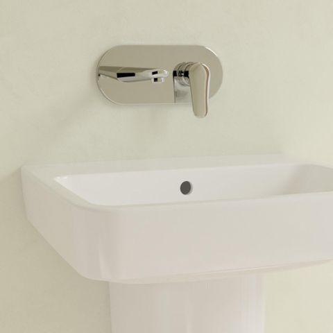Villeroy & Boch O.novo wastafel - 55x46cm - zonder kraangat - met overloop CeramicPlus - White Alpine (glans wit) SW448367