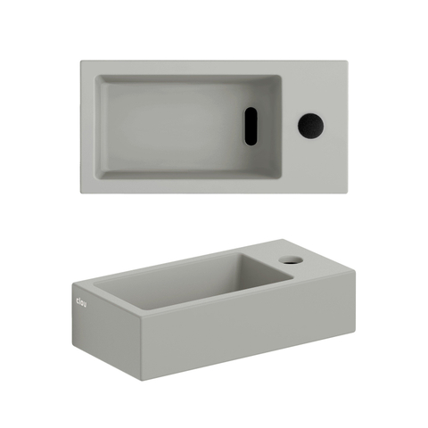 Clou Flush fontein - 36x18x9cm - rechthoek - kraangat rechts - zonder overloop - mat grijs SW795722