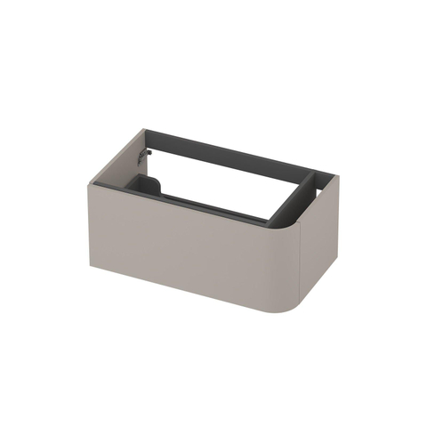 INK Concept R Wastafelonderkast - 80x45x35cm - 1 lade - opliggende grepen - afgeronde hoek rechts - MDF lak - mat kasjmier grijs SW1405855