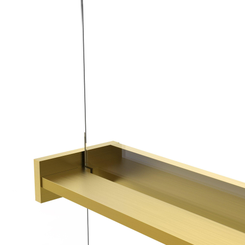 FugaFlow Eccelente Porte-serviettes Acces pour douche à l'italienne - pinces - raccourcissable - laiton brossé (or) SW1408651