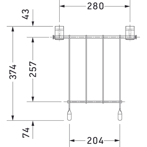 Duravit Duravital Emmerrooster - met bevestigingsset - hoogglans chroom 0291274