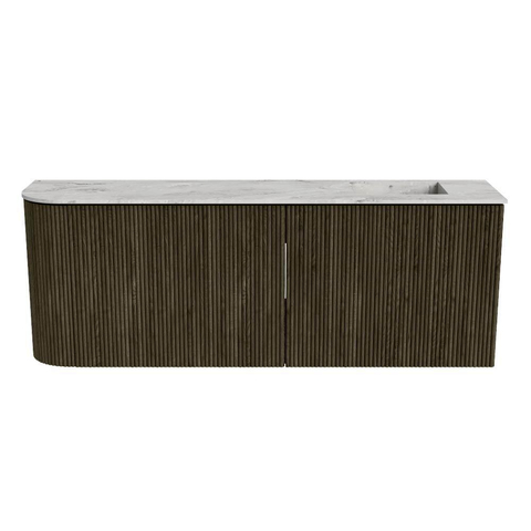 Mondiaz JOYA-DLUX 111.6cm toiletmeubel - ronding links kleur Shadow - Wastafel FAYE positie Rechts Zonder kraangat kleur Glace. SW1422815