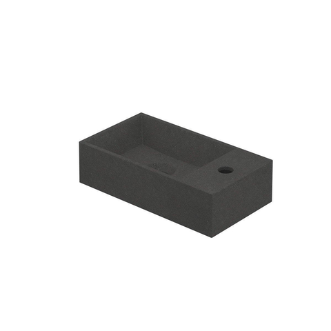 INK Contra lave-mains - 40x22x10cm - vasque gauche - trou robinet droite - quartz gris SW693005