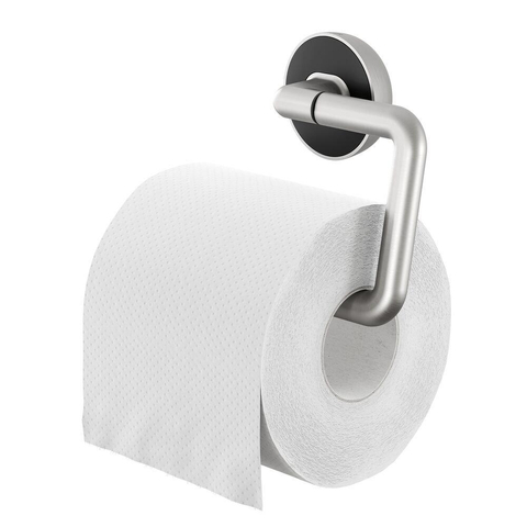 Tiger Carv Toiletrolhouder - zonder klep - geborsteld RVS/zwart SW771738