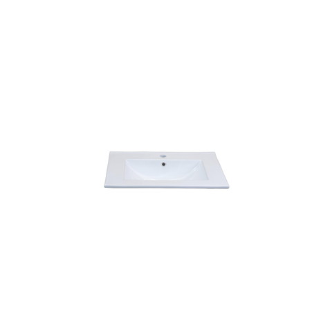 H&R Badmeubelen Enjoy Wastafel - 61x46x1.8cm - golf - keramiek wit SW235639
