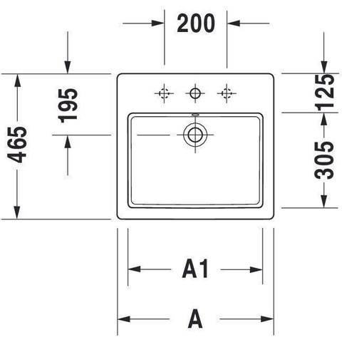 Duravit Vero Inbouwwastafel - met kraangat - met overloop - 55x46.5cm - met wondergliss - wit 0300180