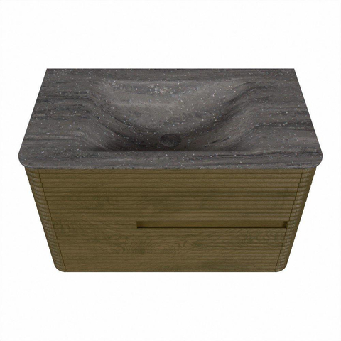 Mondiaz CIRO-DLUX Ensemble de meubles de salle de bains - 80x45x50cm - Lavabo Solid surface Oza - 1 vasque au milieu - 1 trou de robinet - 2 tiroirs - Dusk SW1533255
