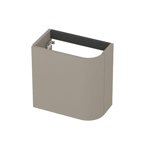 INK Concept R Meuble sous-lavabo pour lave-mains - 40x22x40cm - 1 porte - ouverture à gauche - angle arrondi - MDF laqué - coton crème mat SW1406167